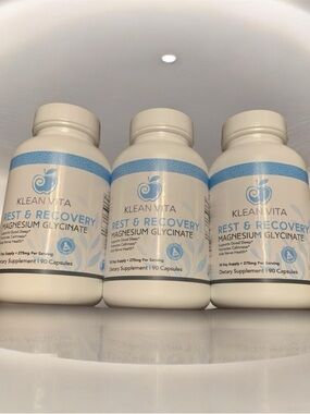 NEW (Set of 3) Klean Vita Magnesium Glycinate 275mg - 270 Caps Total